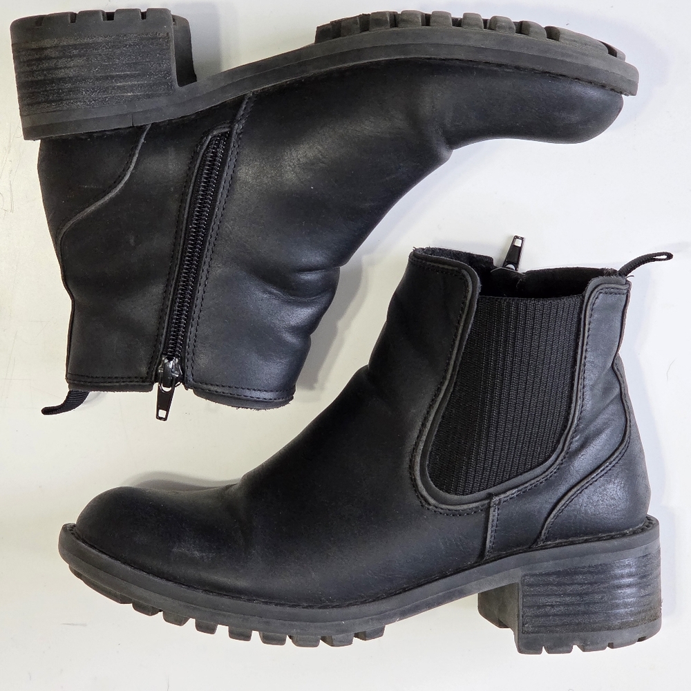 Black Chelsea Boot -Siren-Softmoc US 7/37 Inside Zip Elastic Utility Streetwear - Picture 5 of 13